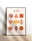 shapes poster for kids in boho bedroom
