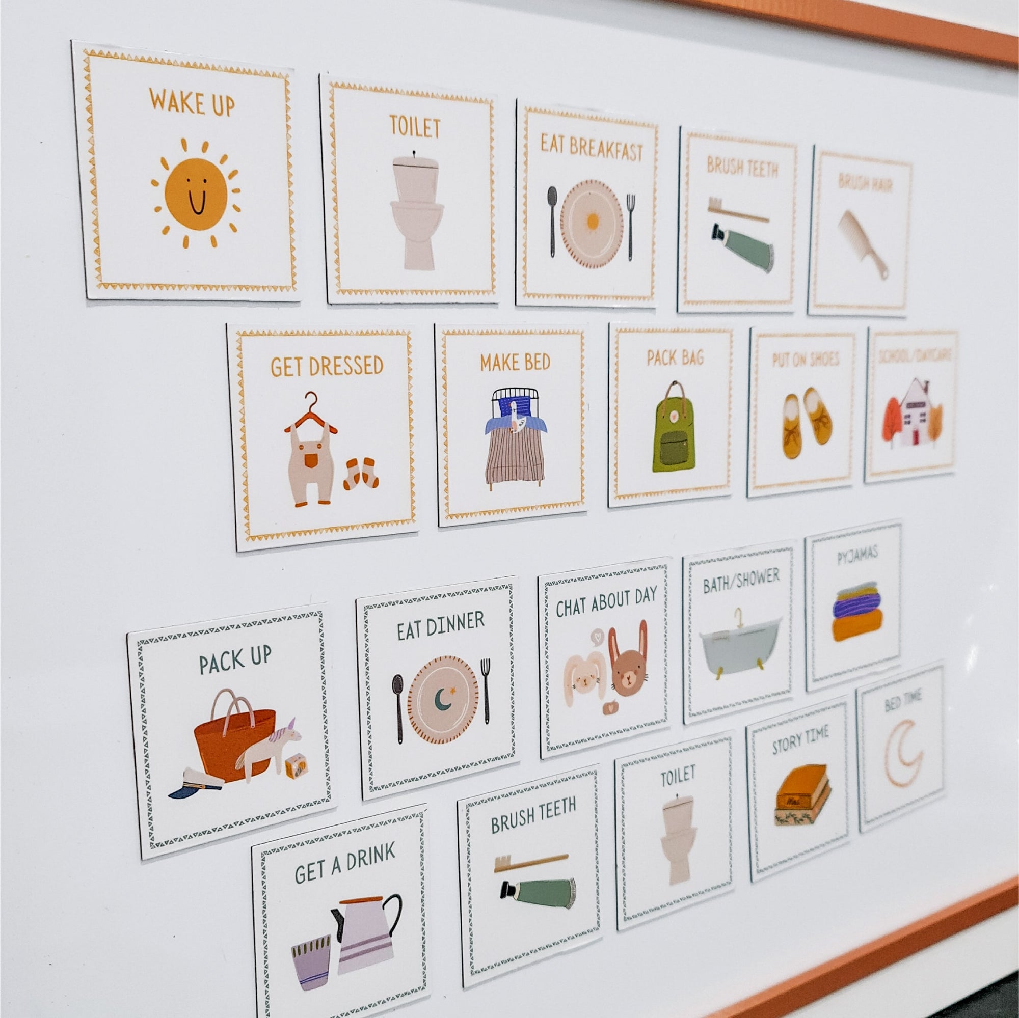 montessori visual schedule - magnets