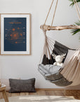 solar system poster in boho nursery