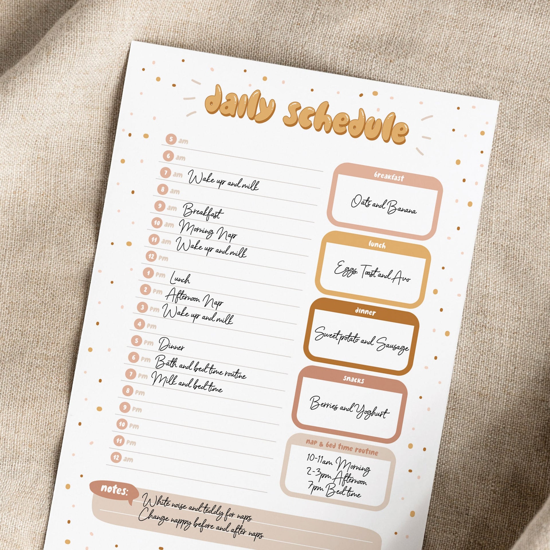 Printable Daily Checklist & Schedule The Creative Sprout
