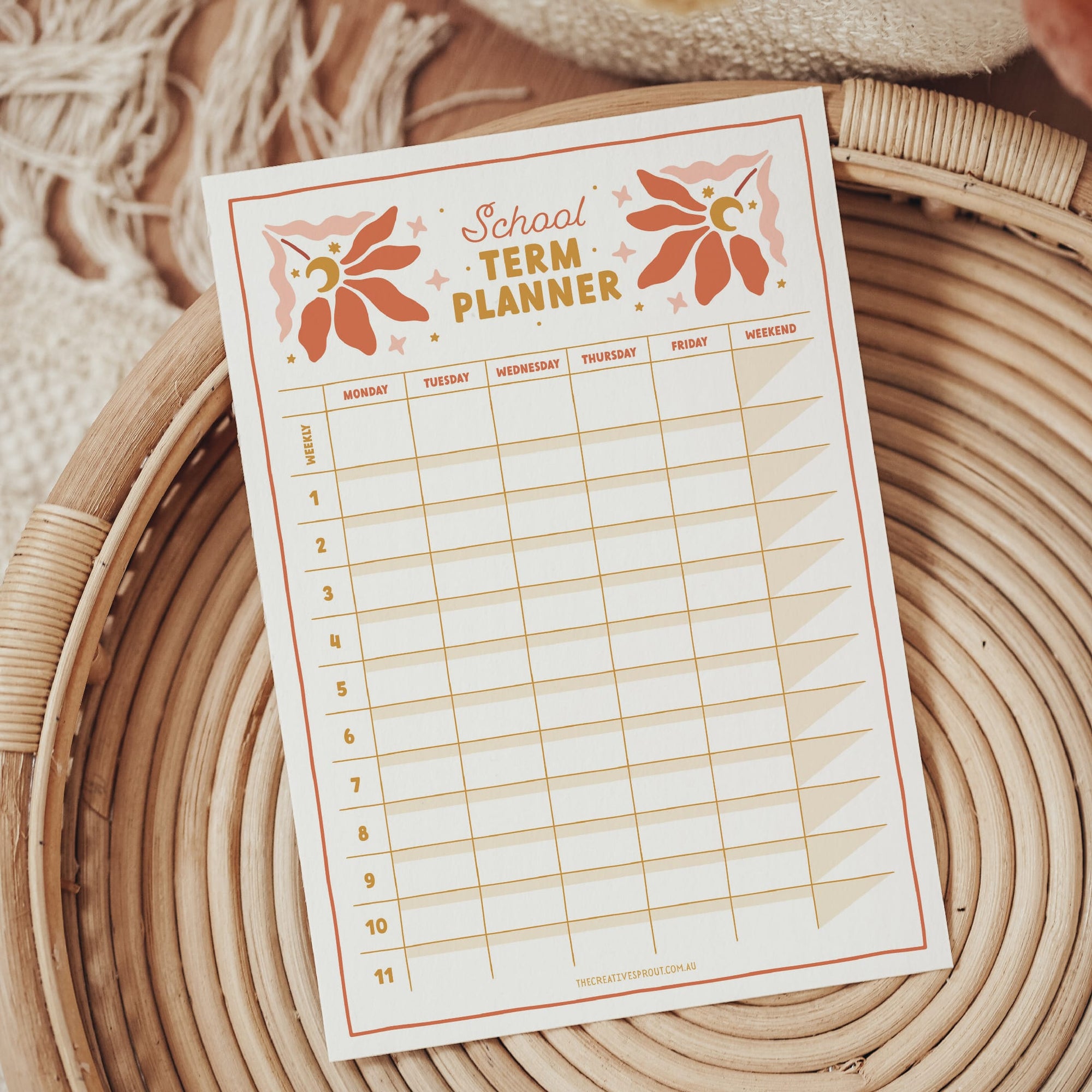 Printable A4 School Term Planner The Creative Sprout