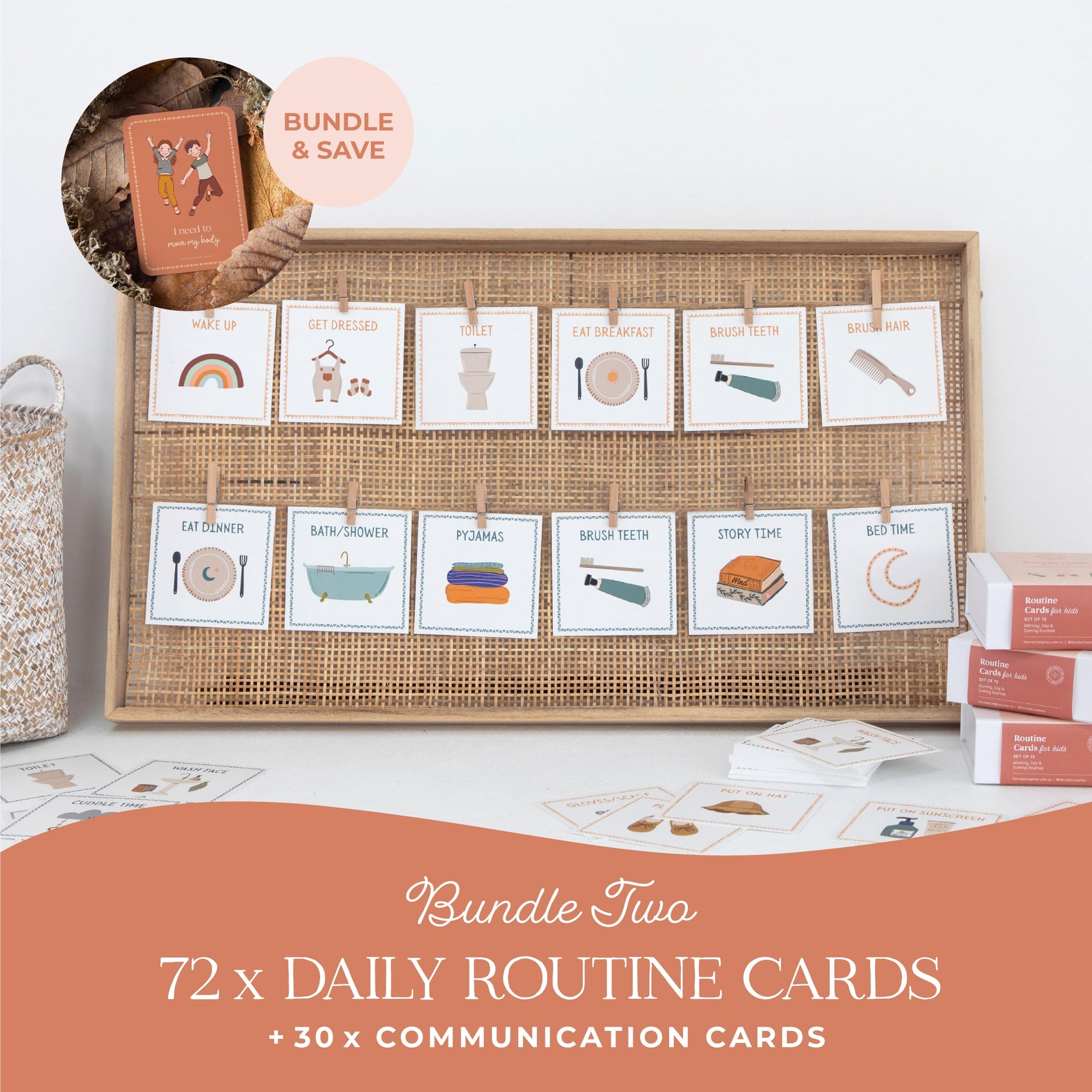 daily routine cards for kids and communication cards