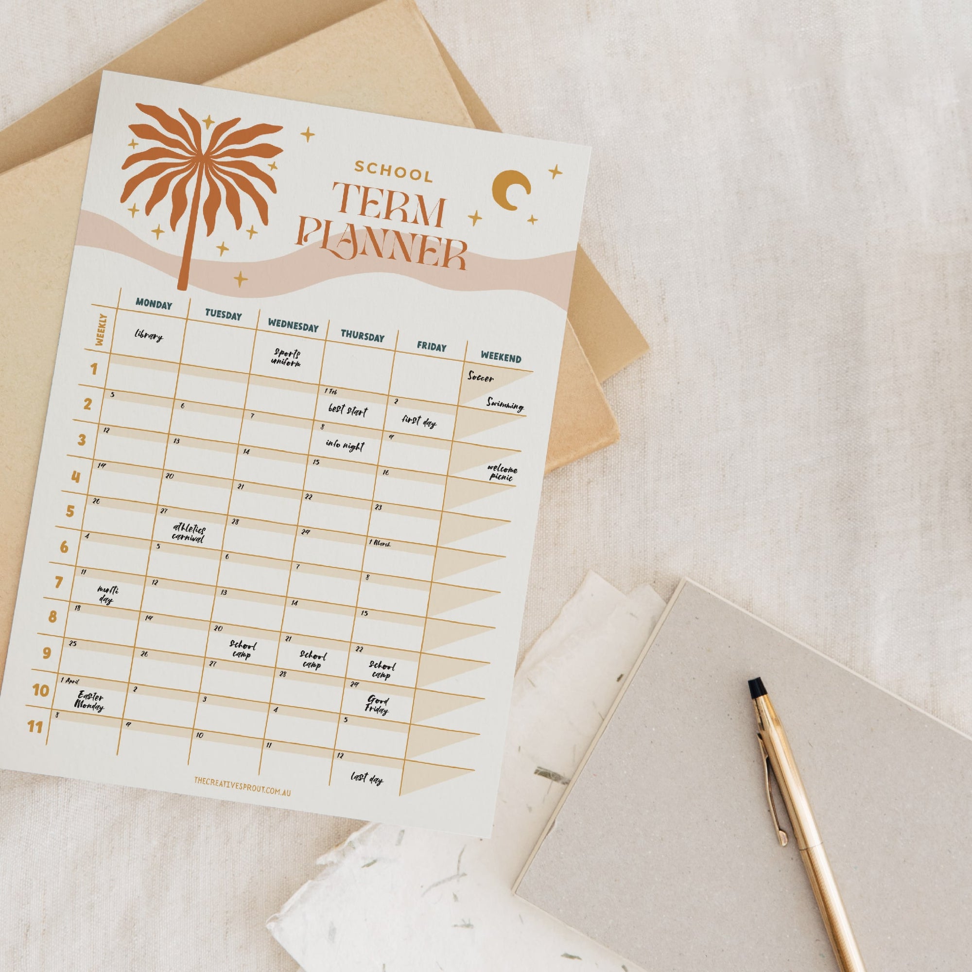 reusable school term planner