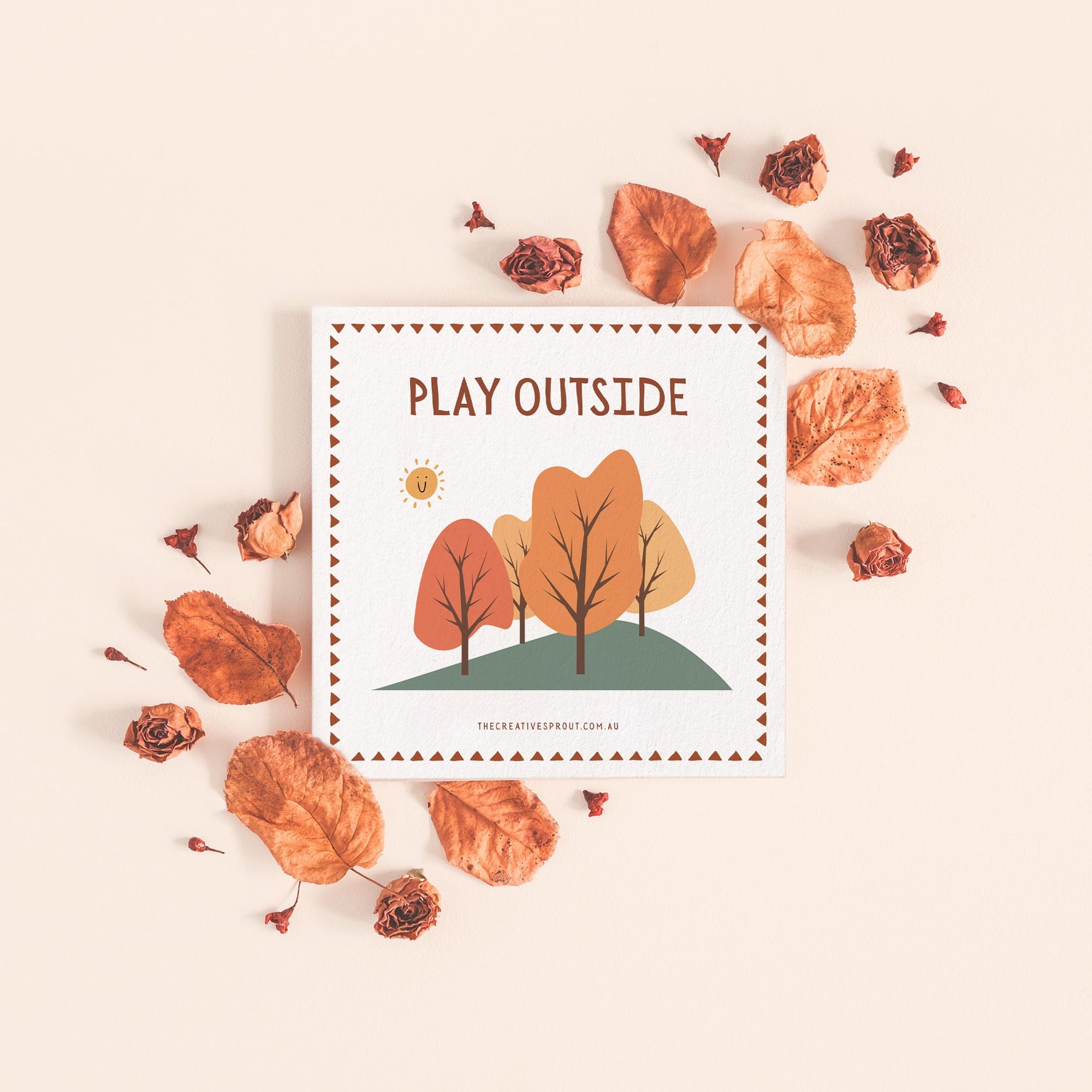 visual schedule card showing play outside illustration