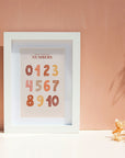 bohemian numbers poster in child's bedroom