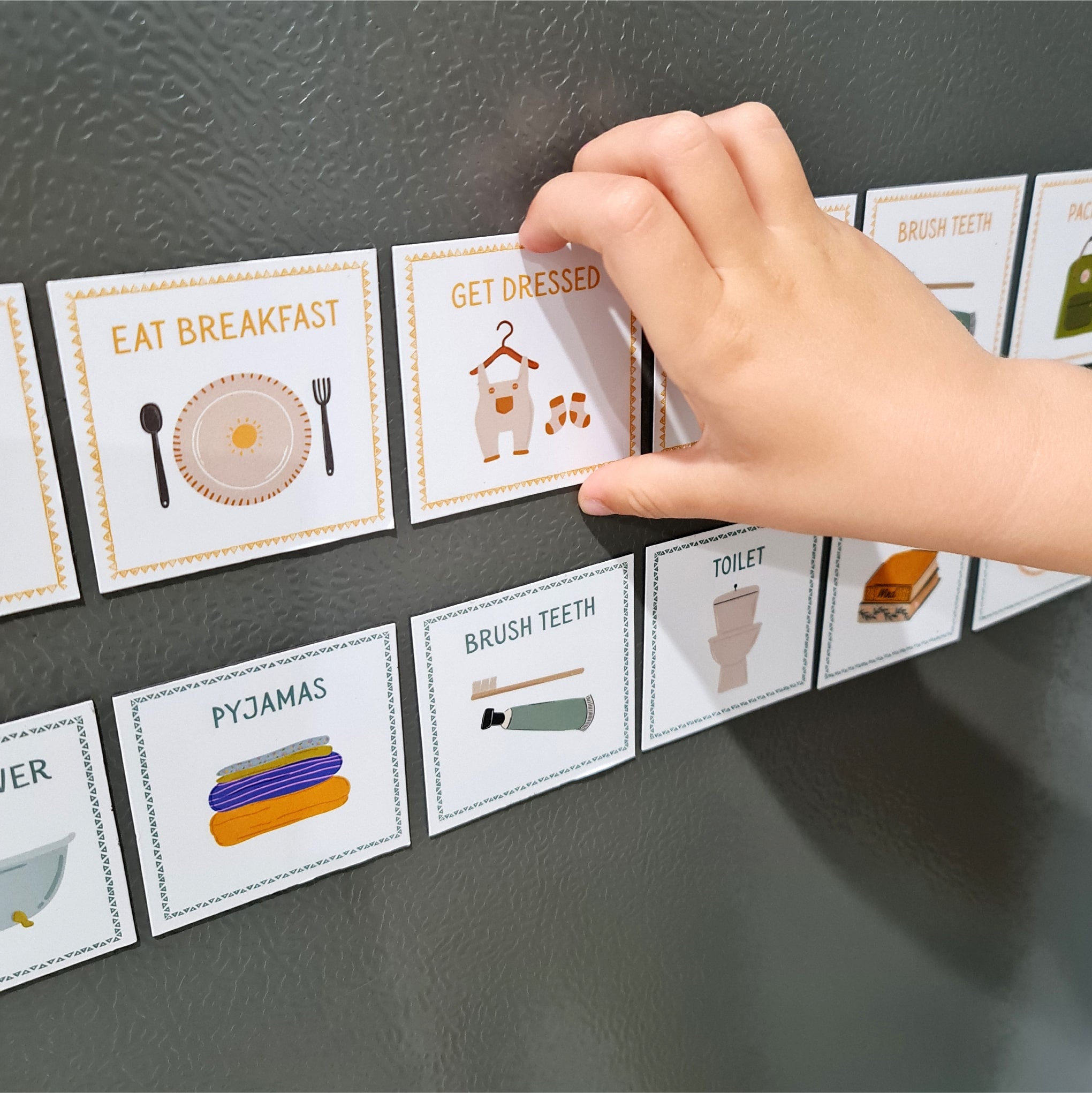 magnetic bedtime routine cards