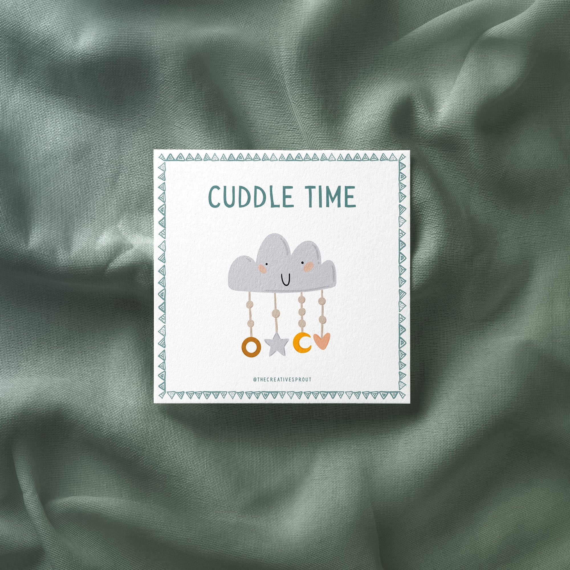 toddler bedtime routine card with hand drawn illustration in boho style