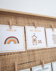 montessori visual schedule showing morning routine for toddlers